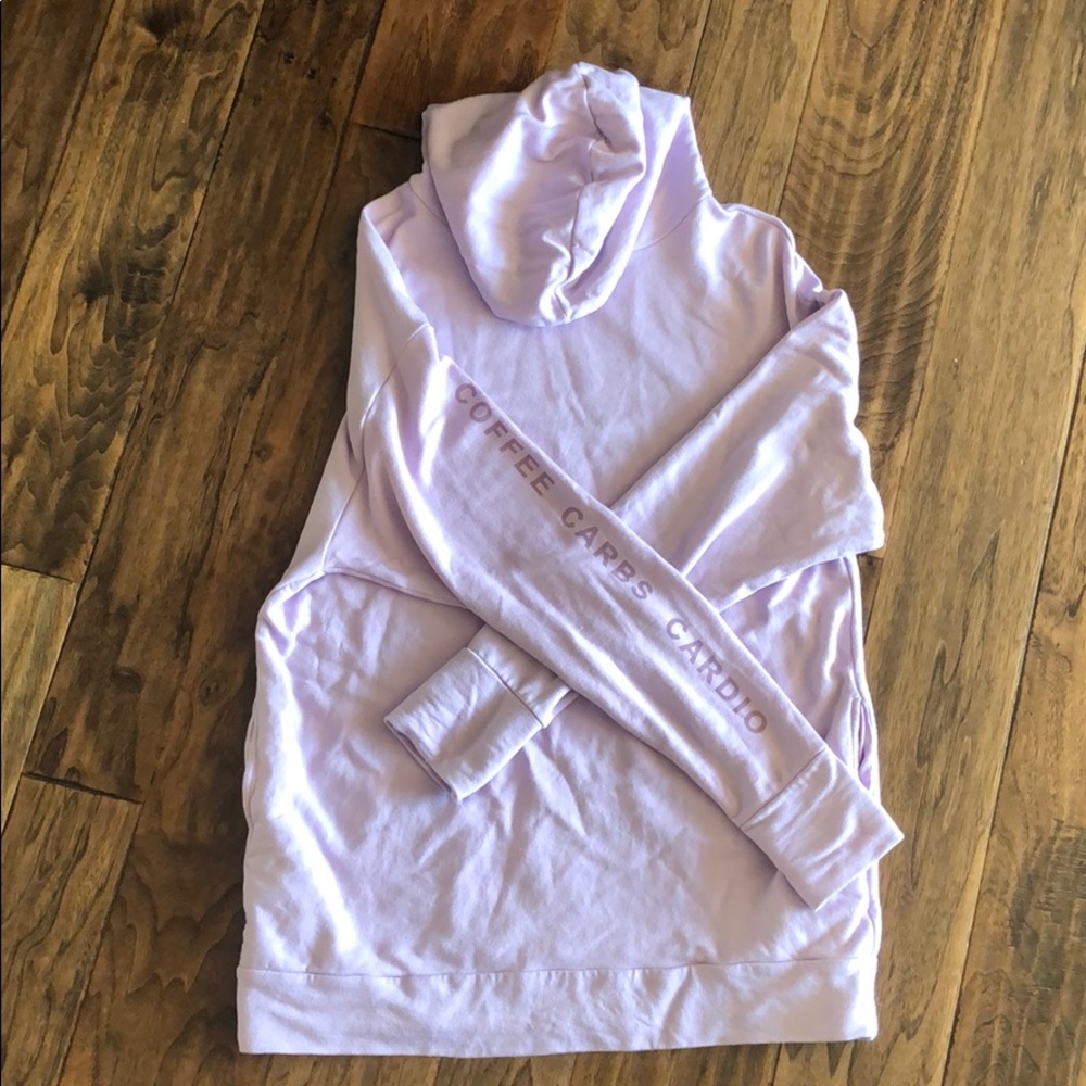 Lavender “coffee carbs cardio” AE hoodie